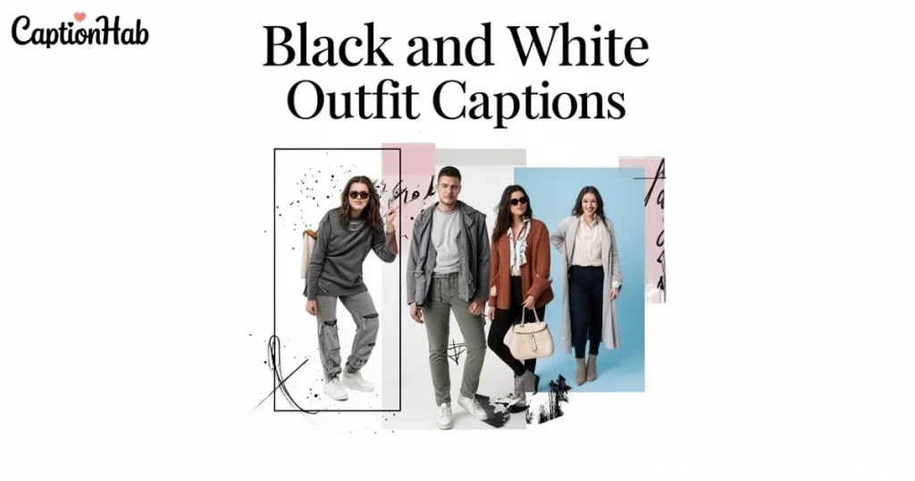 Black And White Outfit Captions