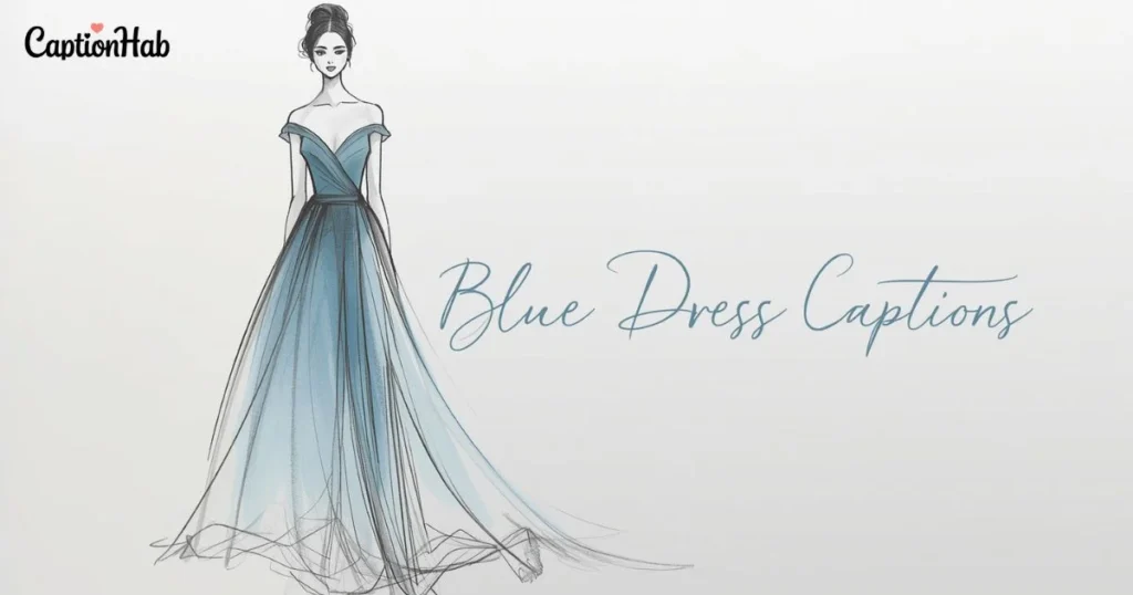 Blue Dress Captions
