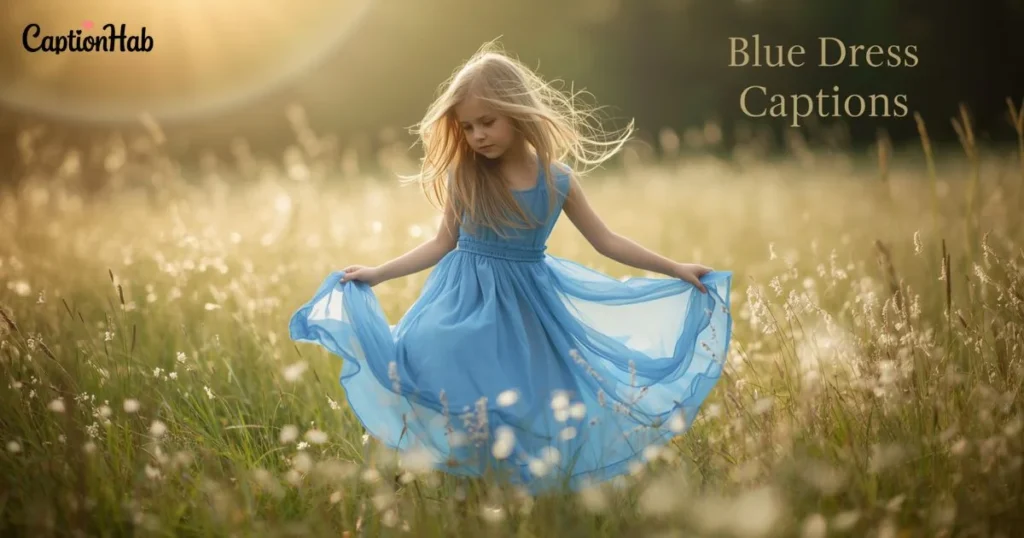 Blue Dress Captions For Girl