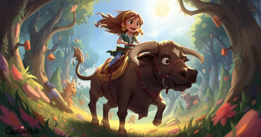 Girl Riding Bull