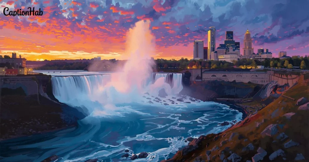 Sunset And Night Niagara Falls