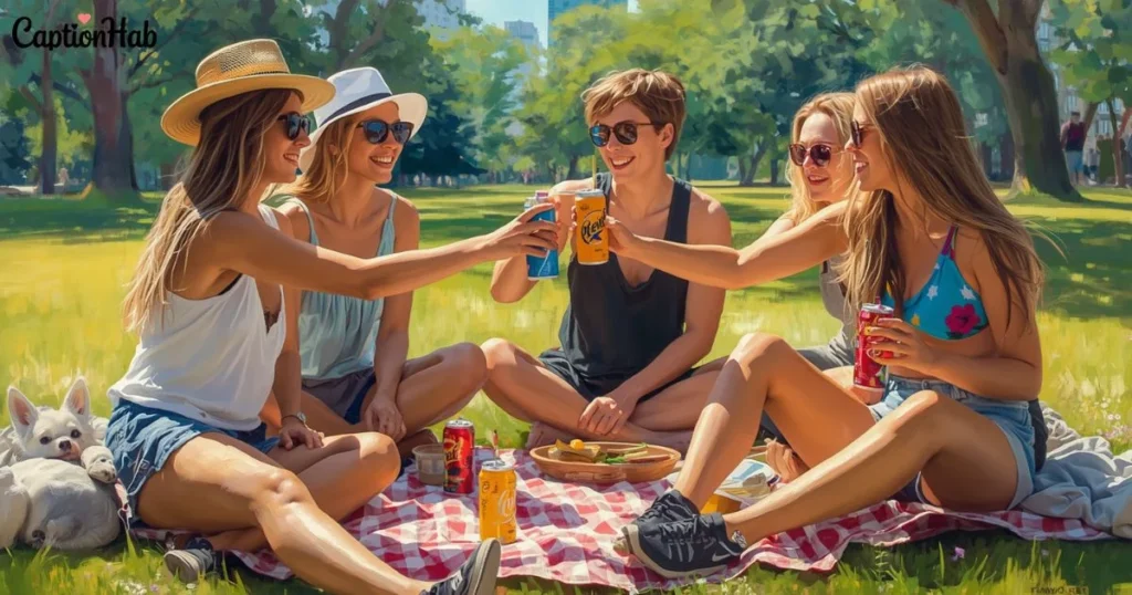 Soft Drink Captions With Friends