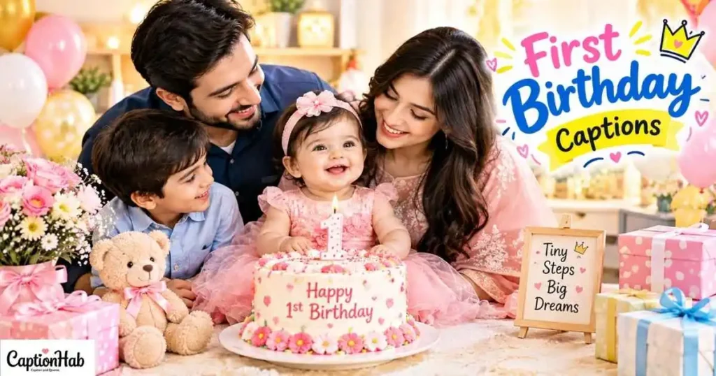 First Birthday Caption