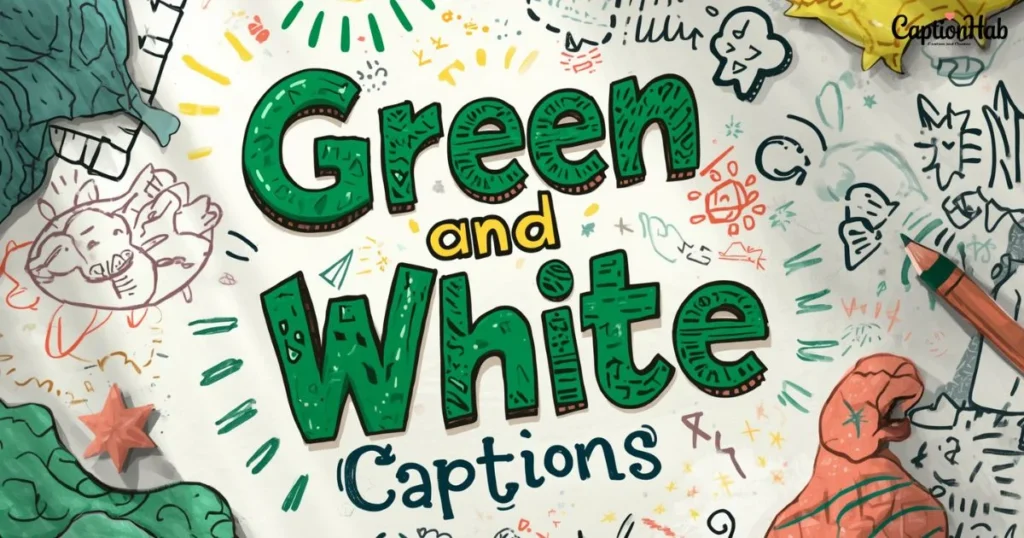 Green And White Captions