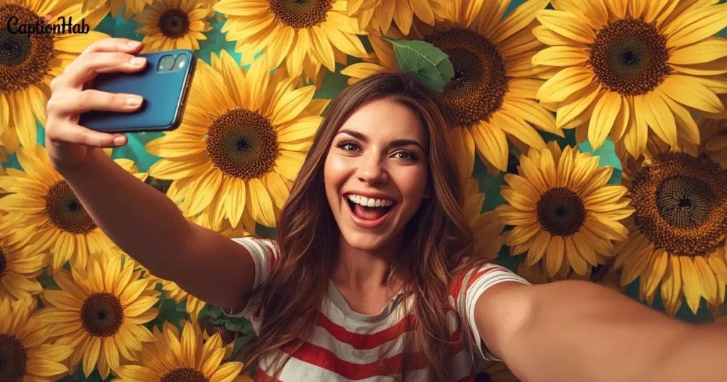 Selfie With Sunflowers