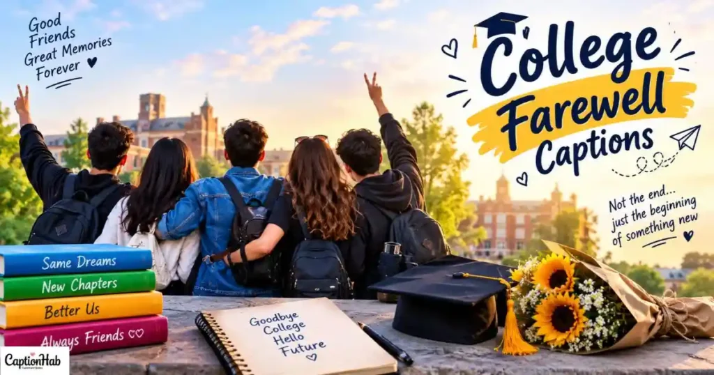College Farewell Caption