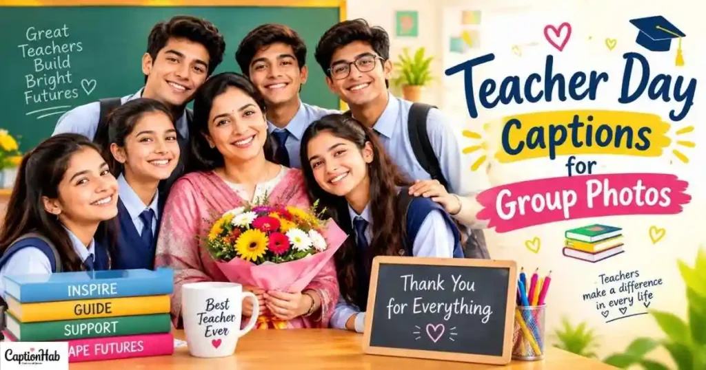 Teacher Day Captions For Group Photos